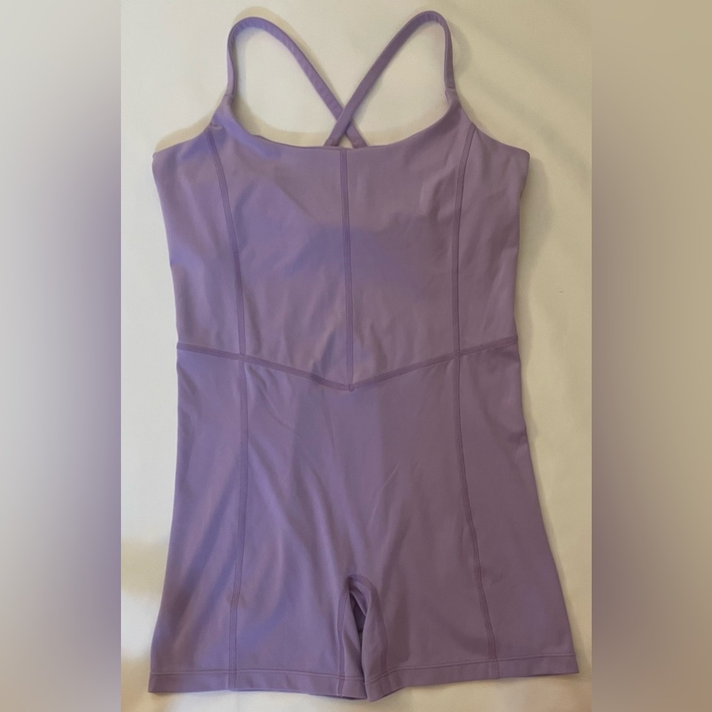 All in Motion Violet Brushed Sculpt Short Bodysuit Size M